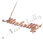 Carrie-Style Name Necklace with Sparkling Flower in Rose Gold Plated Silver - "Michelle" - 2