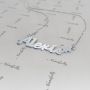 Customized Necklace with Name and Flower in 14k White Gold - "Alexis" - 2