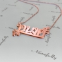 Thai Name Necklace with Butterfly and Diamonds in Rose Gold Plated Silver - "Anong" - 2