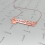 Russian Name Necklace with Lion in Rose Gold Plated Silver - "Dmitriy" - 2