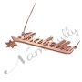 Customized Name Necklace with Sparkling Flower in Rose Gold Plated Silver - "Isabella" - 2