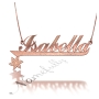 Customized Name Necklace with Sparkling Flower in 14k Rose Gold - "Isabella" - 1