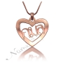 Thai Name Necklace in Heart-Shaped Pendant in Rose Gold Plated Silver - "Kamon" - 1
