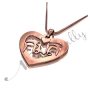 Thai Name Necklace in Heart-Shaped Pendant in Rose Gold Plated Silver - "Kamon" - 2