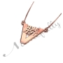 Japanese Name Necklace on V-Shaped Pendant in Rose Gold Plated Silver - "Katsu" - 2