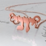 Hebrew Name Necklace in Block Print in 14k Rose Gold - "Yoni" - 1