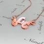 14k Rose Gold Hebrew Name Necklace in Cursive - "Gili" - 2