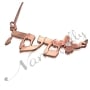 Hebrew Name Necklace with Diamonds & Butterfly in 14k Rose Gold - "Noa" - 2