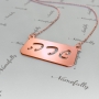 14k Rose Gold Hebrew Name on Plate Necklace - "Sara" - 2