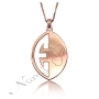 Initial Necklace with Playboy Bunny & Diamonds in Rose Gold Plated - 1