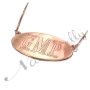 Monogram Necklace with Sparkling Oval Plate in Rose Gold Plated Silver - "GMP" - 2