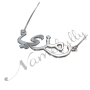 18k Solid White Gold Arabic Name Necklace - "Ramzi" - 2