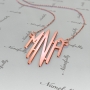 Monogram Necklace with Three Letters in Rose Gold Plated Silver - "MNA" - 2