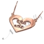 Heart Initial Necklace in Rose Gold Plated Silver - "S is for Sweetheart" - 2