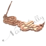 3D Name Necklace in Elegant Script in 10k Rose Gold - "Carolyn" - 2
