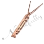 Vertical 3D Name Necklace with Double Layer in Rose Gold Plated Silver - "Chuck" - 2