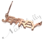3D Name Necklace with Bold Layered Letters in Rose Gold Plated Silver - "Jeffrey" - 2
