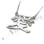 Japanese "Love" Necklace with Sparkle Finish in 14k White Gold - 2
