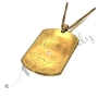 Proud Mom Dog Tag with Diamonds in 18k Yellow Gold Plated Silver - 2