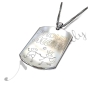 Proud Mom Dog Tag with Diamonds in 14k White Gold - 2