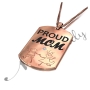 Proud Mom Dog Tag with Diamonds & Contrast Detail in 18k Rose Gold Plated Silver - 2