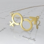 18k Yellow Gold Plated Man & Woman Symbol Necklace - 1