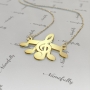 18k Yellow Gold Plated Musical Notes Necklace - 2