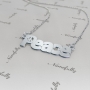 14k White Gold "Peace" Necklace in Block Print Style - 2