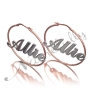 Name Hoop Earrings JLo inspired - "Allie"  (Two-Tone 10k Rose & White Gold) - 2