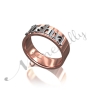 Name Ring with Layered Letters - "Joshua" (Two-Tone 10k Rose & White Gold) - 1