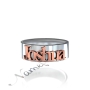 Name Ring with Layered Letters - "Joshua" (Two-Tone 14k White & Rose Gold) - 2