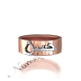 Arabic Name Ring with Layered Letters - "Hasan" (Two-Tone 14k Rose & White Gold) - 2