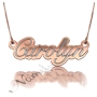 3D Name Necklace in Elegant Script - "Carolyn" (Two-Tone 10k Rose & White Gold) - 1