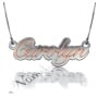 3D Name Necklace in Elegant Script - "Carolyn" (Two-Tone 10k White & Rose Gold) - 1
