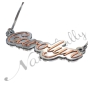 3D Name Necklace in Elegant Script - "Carolyn" (Two-Tone 10k White & Rose Gold) - 2