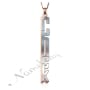 Vertical 3D Name Necklace with Double Layer - "Chuck" (Two-Tone 14k Rose & White Gold) - 1