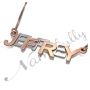 3D Name Necklace with Bold Layered Letters - "Jeffrey" (Two-Tone 10k Rose & White Gold) - 2
