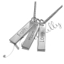 14k White Gold "Faith, Hope & Love" Bar Necklace with Contrast Letters - 2