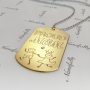 Dog Tag with "Proud Mom" and Diamonds in 18k Yellow Gold Plated - 2