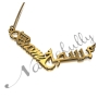 14k Yellow Gold English & Arabic Name Necklace - "Basma" - 2