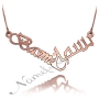 Rose Gold Plated English & Arabic Name Necklace - "Basma" - 1