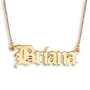 14K Gold Old English Gothic Name Necklace - 2
