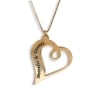 Couples Name Necklace, Twisted Heart Romantic Pendant, 24k Gold Plated - 2