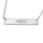 Horizontal Bar Laser Cut Name Necklace, Sterling Silver - 1