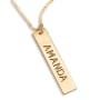 Vertical Bar Name Necklace, 24K Gold Plated - 1