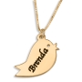Bird Name Necklace, 24K Gold Plated - 1