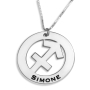 Sagittarius Sign Name Necklace, Sterling Silver - 1
