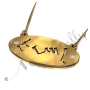 "Alef Sin Ayin" Arabic Monogram Necklace with Diamonds in 10k Yellow Gold - 2