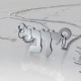Hebrew Name Necklace in Block Print in 10k White Gold - "Yoni" - 1