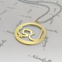 Arabic Monogram Necklace with Circular Pendant in 14k Yellow Gold - "Lam Yaa" - 2